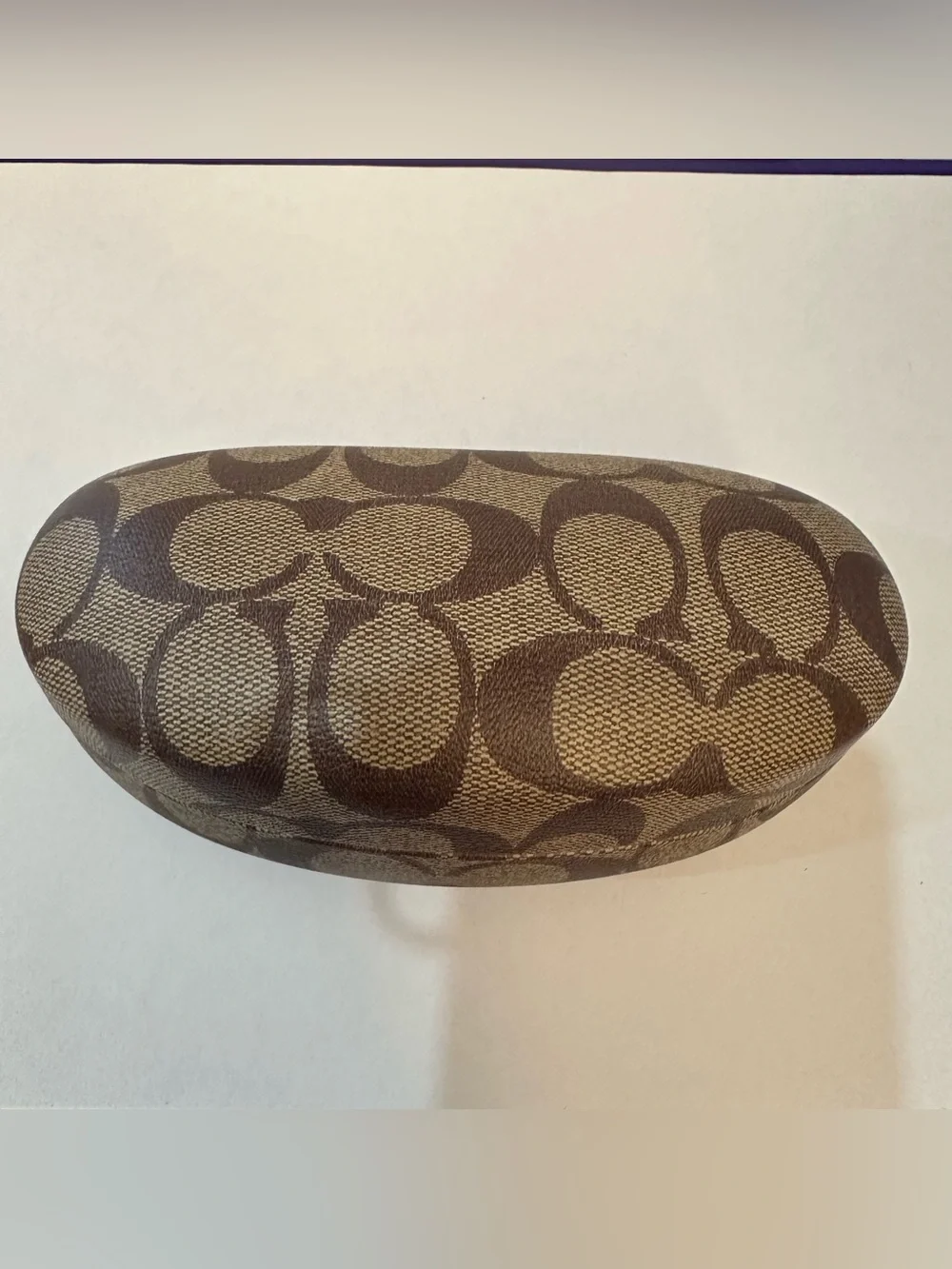 Coach Brown Signature Monogram Hard Shell Sunglasses Case